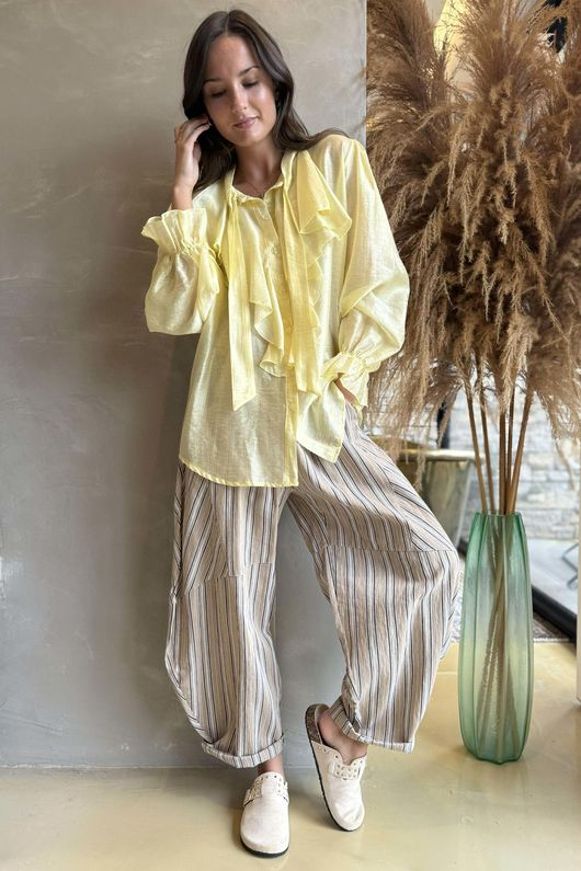 Regency Ruffle Blouse Lemon